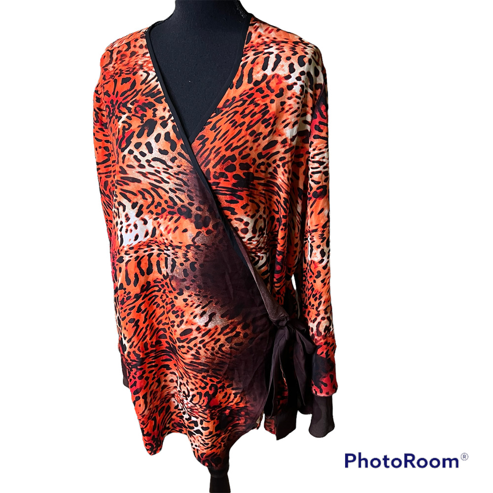 L Amadei Kimono Style Wrap Blouse Size 18